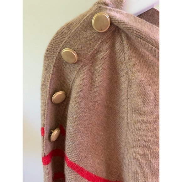 Topshop Camel and Red Striped Sweater - Picture 3 of 5